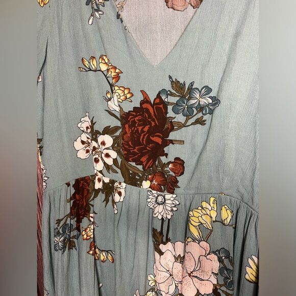 Debbie Dabbie Women’s 10 Blue Flowered Boho embroidered Detail Midi Dress. - Picture 2 of 8